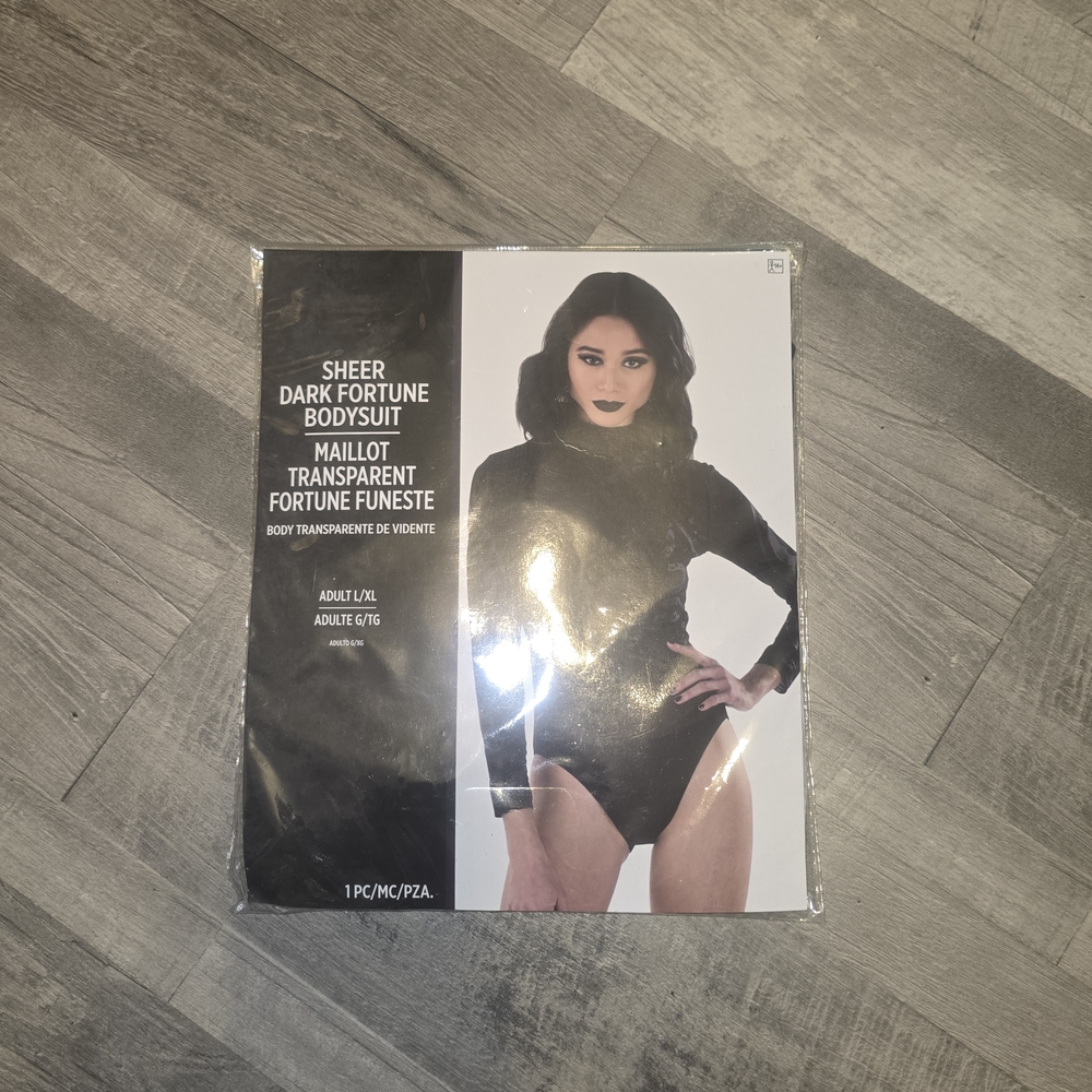 NEW Sheer Dark Fortune Bodysuit from Spirit Halloween Adult Women's L/XL Size 16